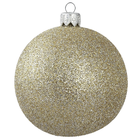 Boule de Noël en verre avec paillettes platinées 